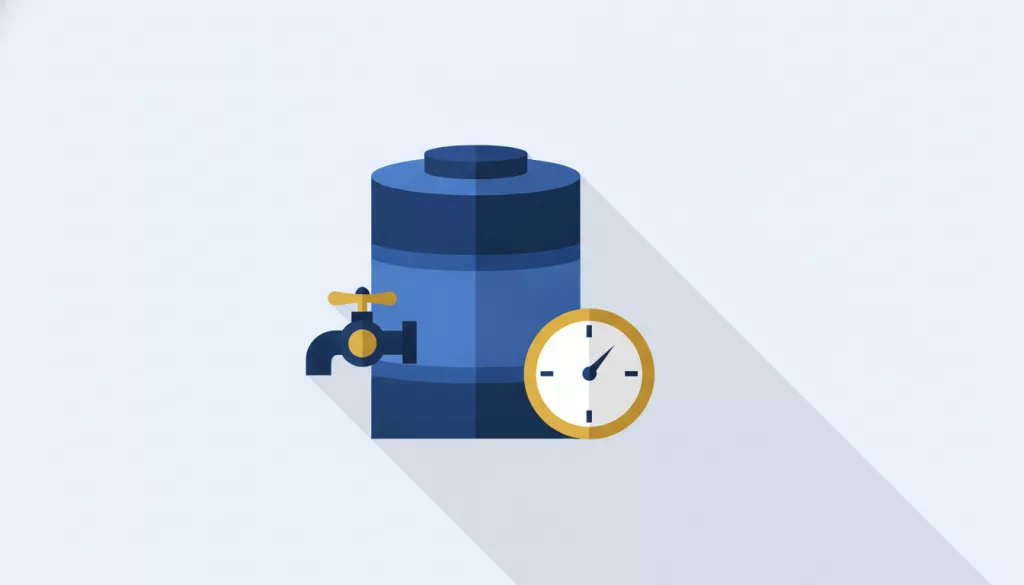 Illustration d'une réserve de trésorerie sécurisée et d'un robinet de flux